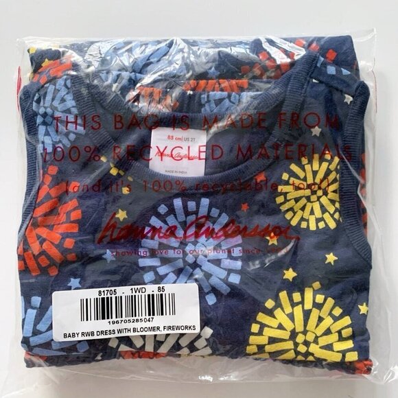 Hanna Andersson Baby Girl Dress & Bloomer Set 2T 85 cm - Picture 8 of 8